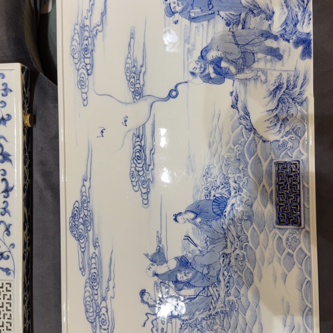 名窑口 人物双层茶盘放漏