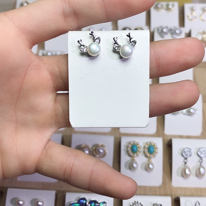 淡水珍珠耳饰银S925镶嵌