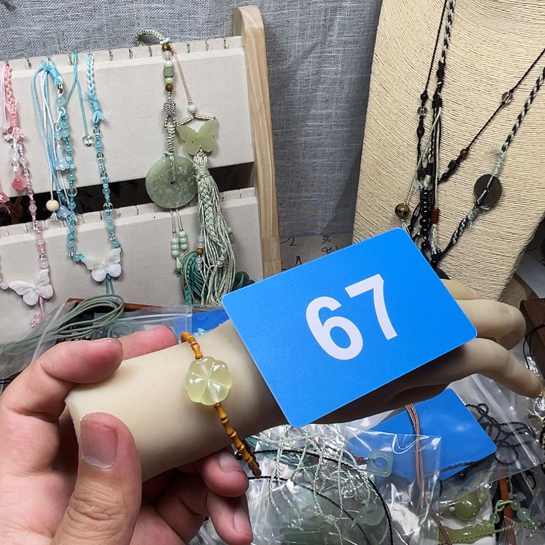 蛇纹石玉合金颈饰