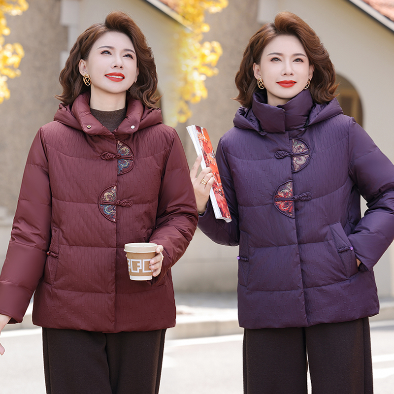 妈妈冬装中式棉衣外套加绒加厚棉服中老年女秋冬保暖国风棉袄