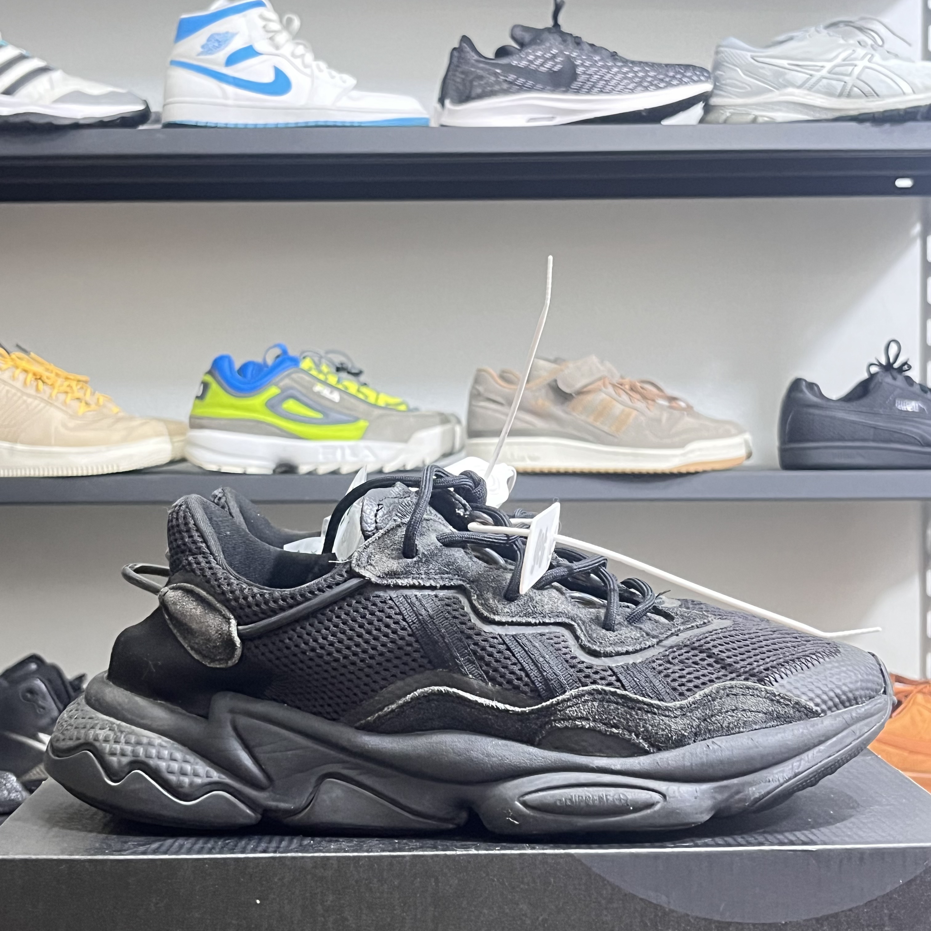 43码adidas Originals Ozweego 缓震 复古运动 老爹鞋 纯黑 二手