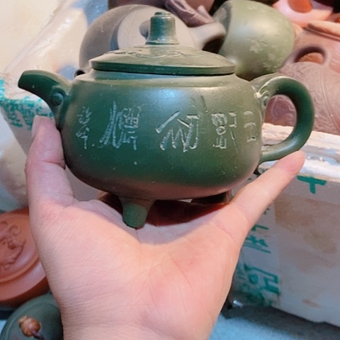 茶杯绿泥宜兴紫砂全手工制作