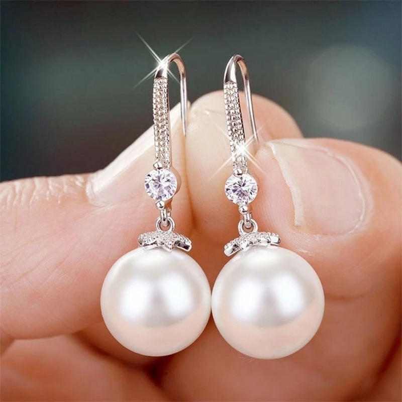 足银耳饰 S999纯银珍珠耳环气质百搭经典耳钉防过敏耳勾轻奢简约