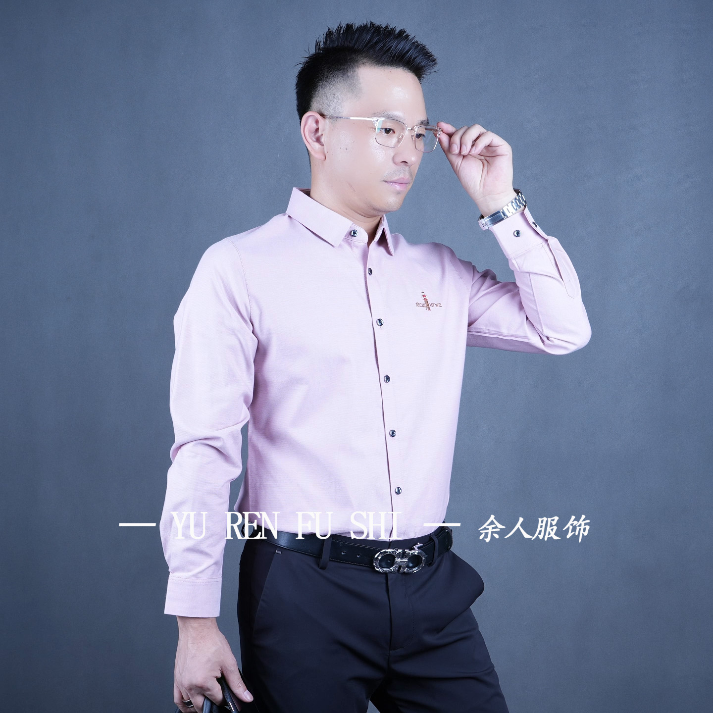 J5613男士秋季长袖衬衫时尚百搭休闲商务简约轻奢上班通勤日常款