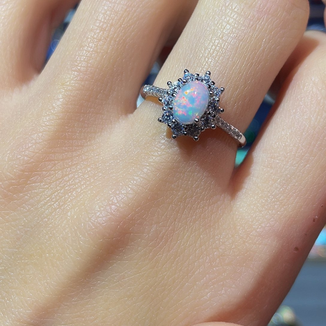 欧泊欧泊戒指银S925镶嵌