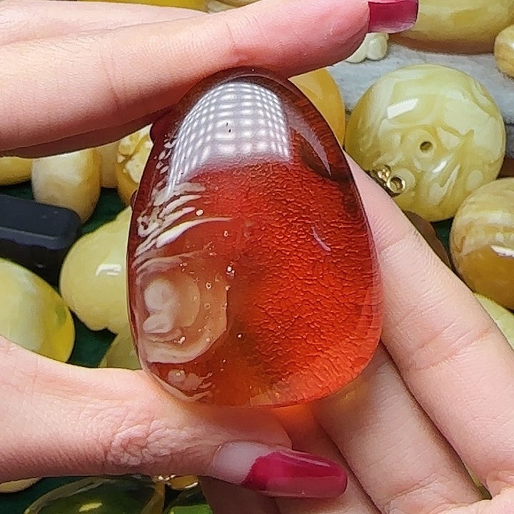 琥珀未镶嵌手链吊坠