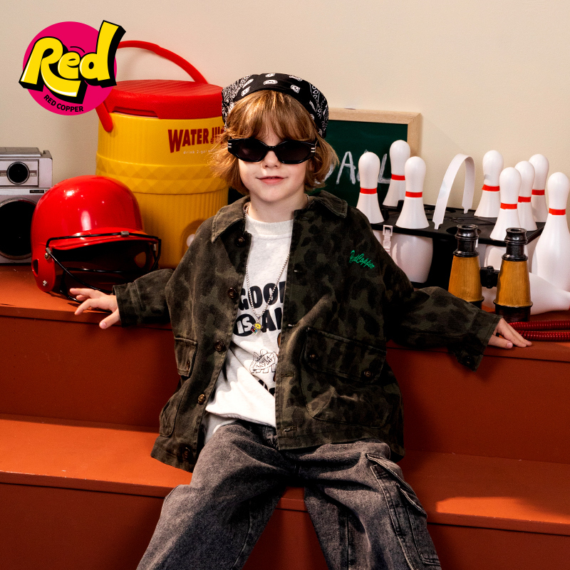 redcopper2025秋冬新款儿童美式迷彩外套CHH351204