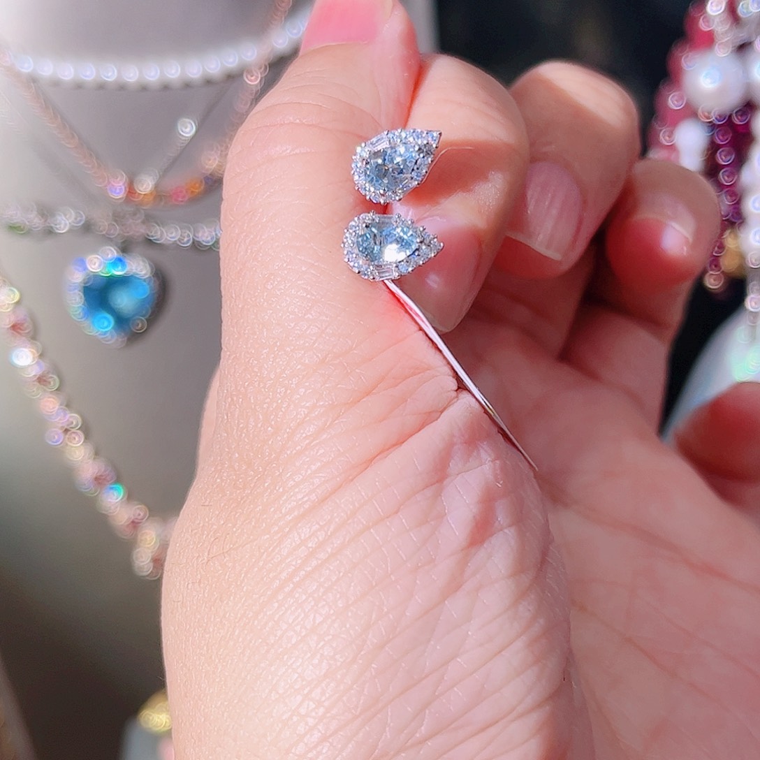 海蓝宝石颈饰银S925镶嵌