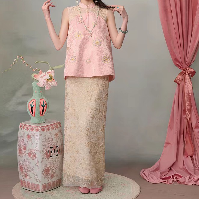 【桃花扇】 轻奢新中式夏季女装套装 新