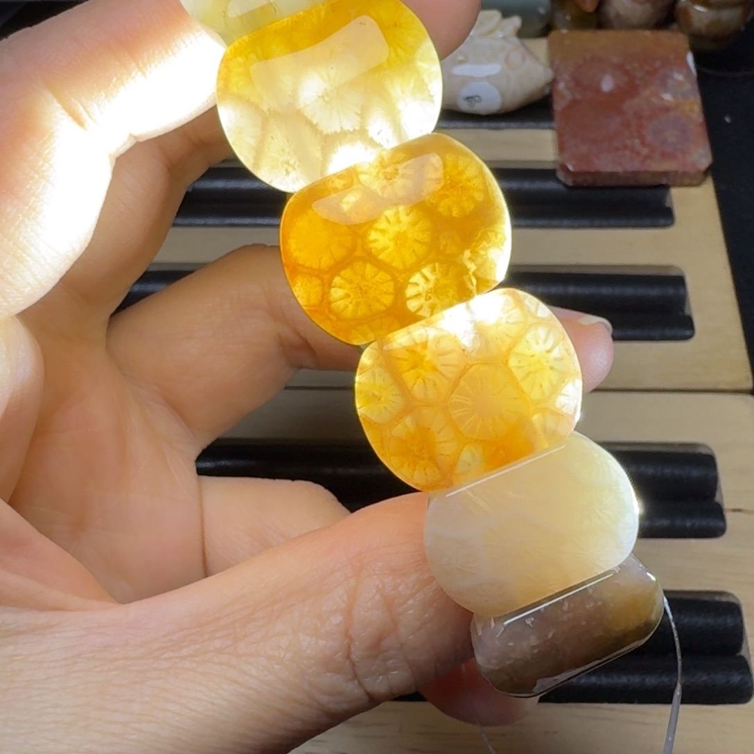 硅化玉冰透玻璃花未镶嵌