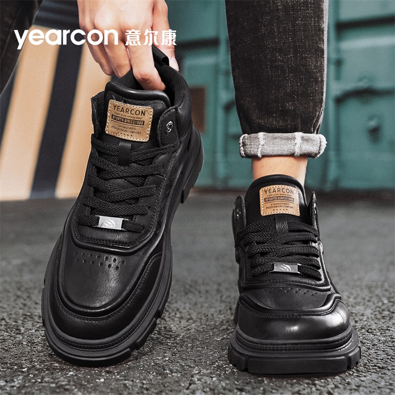 YEARCON/意尔康男鞋2025新款百搭休闲时尚潮流厚底增高软面潮流鞋