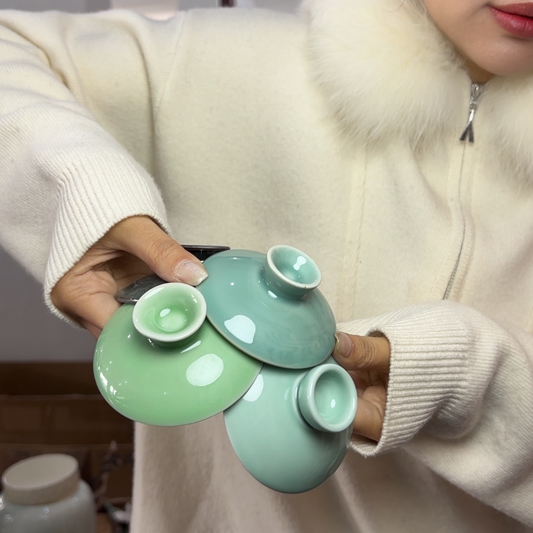 龙泉云间青瓷小米茶器