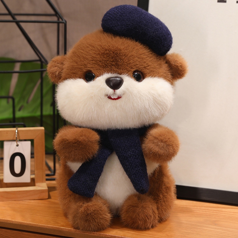 卡通河狸公仔毛绒玩具可爱玩偶布娃娃节生日礼物