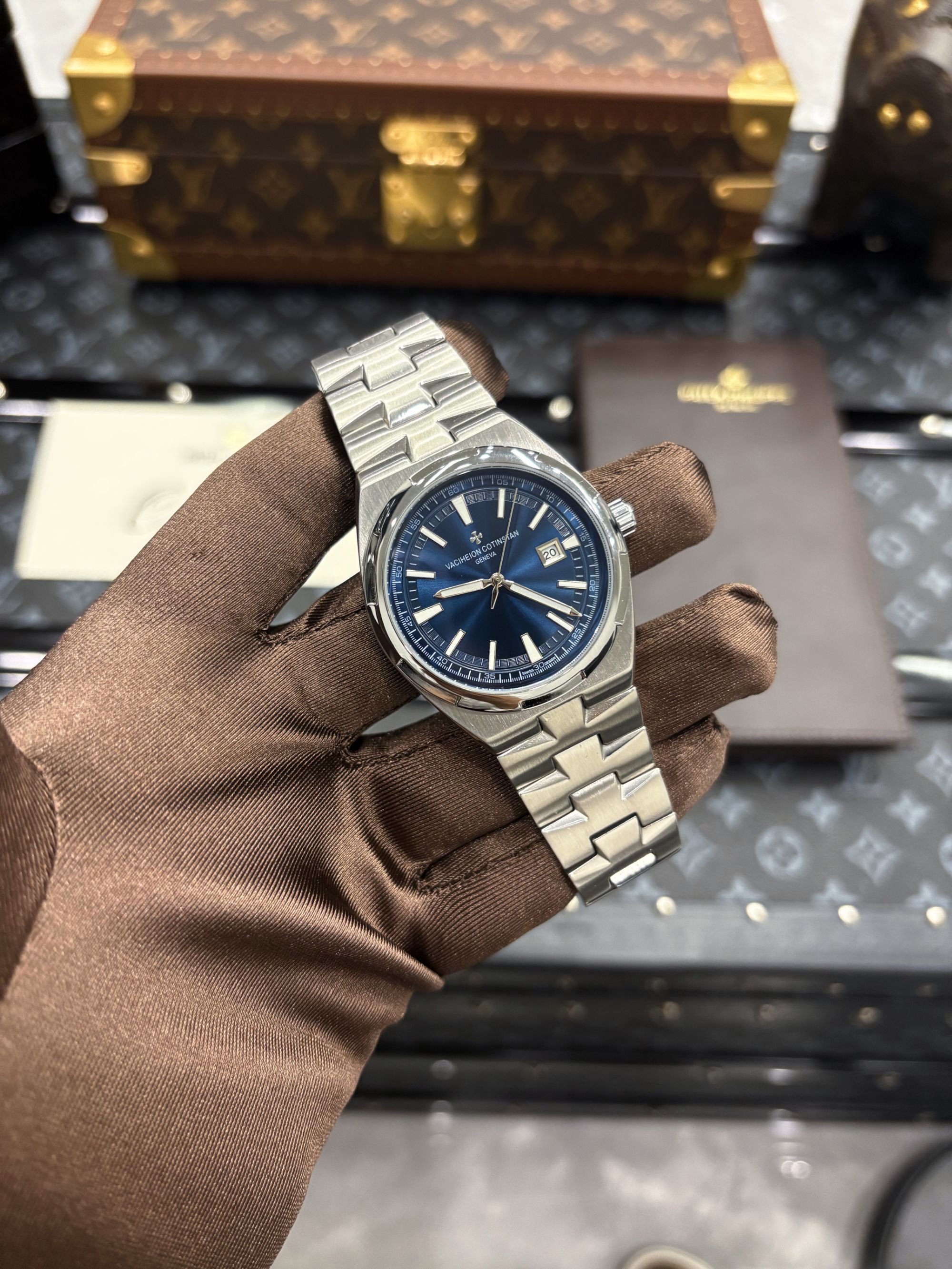 全新4500V/ 铂金/蓝面/全自动机械表【港口直发】