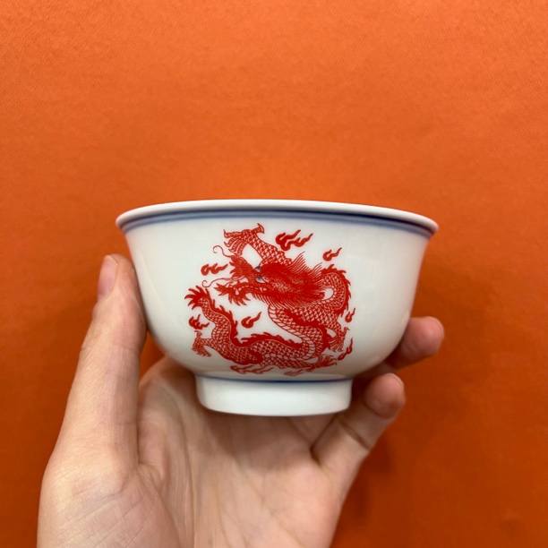 景德镇陶瓷三色龙主人杯