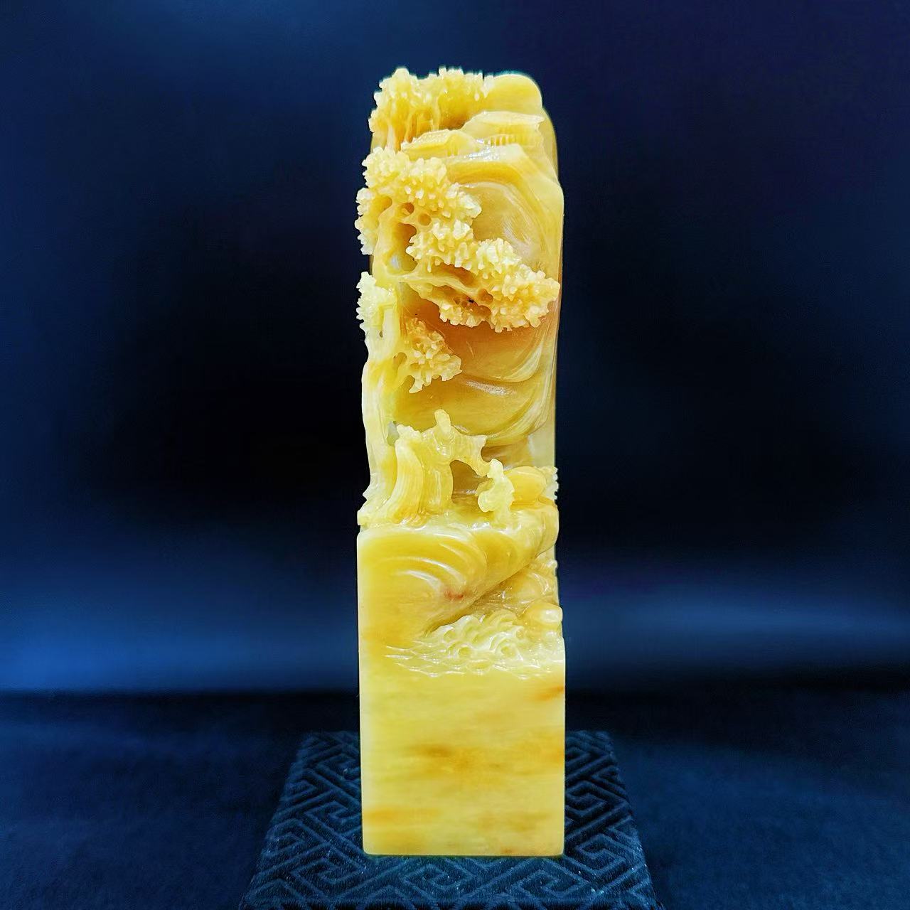 一石伴刻 雅藏青田山水巧色印章纯手工篆刻书画定制