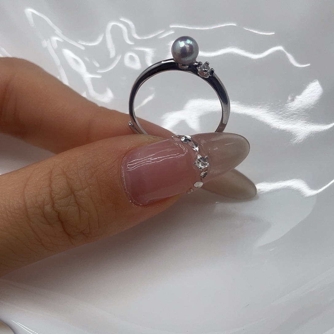 海水珍珠银S925镶嵌戒指