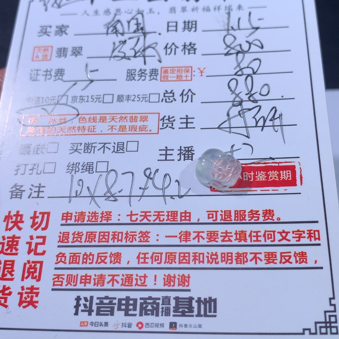 翡翠颈饰未镶嵌南****燕