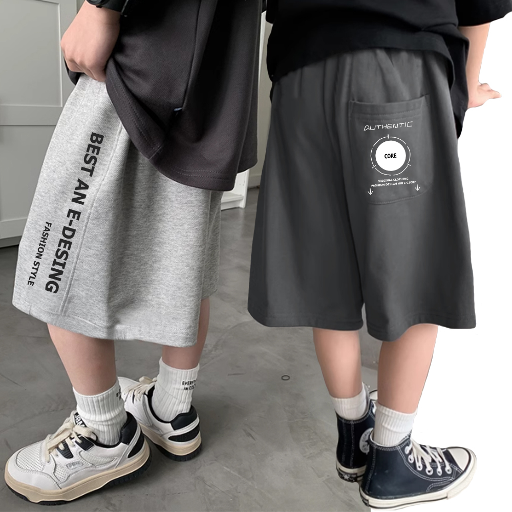 K50 运动风短裤双面棉男夏季中裤休闲裤韩版五分裤男童运动裤