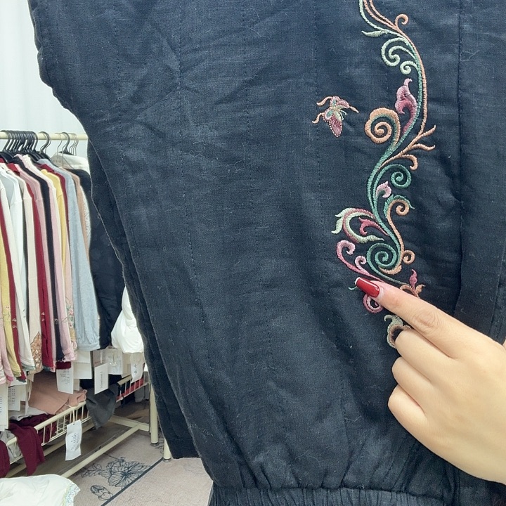 5375黑色棉裤多金