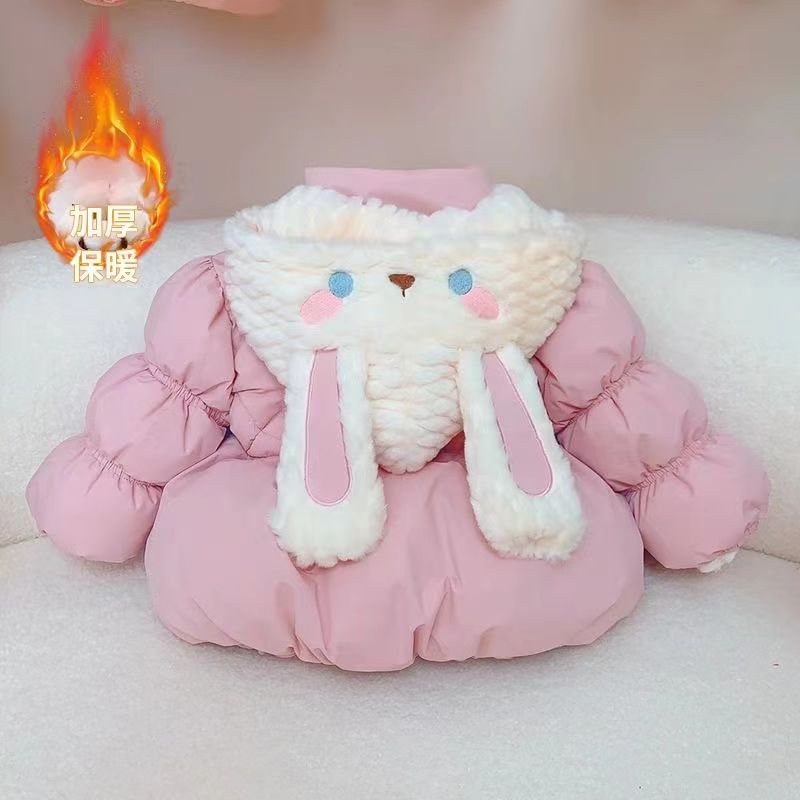 女童2025新款防寒外套冬装宝宝加绒夹棉洋气时尚棉袄儿童保暖棉衣