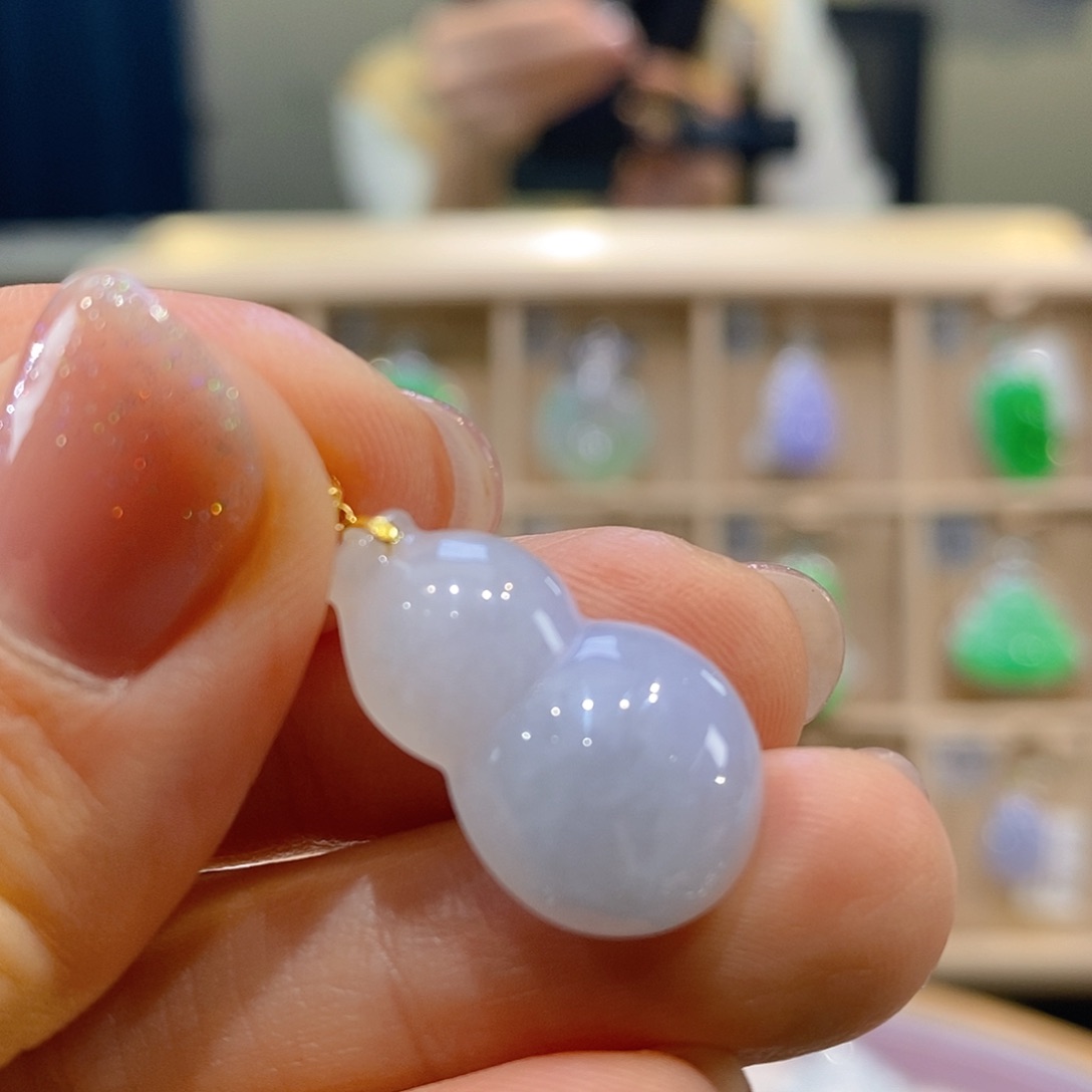 翡翠18K金镶嵌吊坠(不含链)Z**c