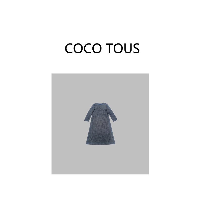 【极简主义】慵懒天丝亚麻气质中舒中长款长袖连衣裙FC009