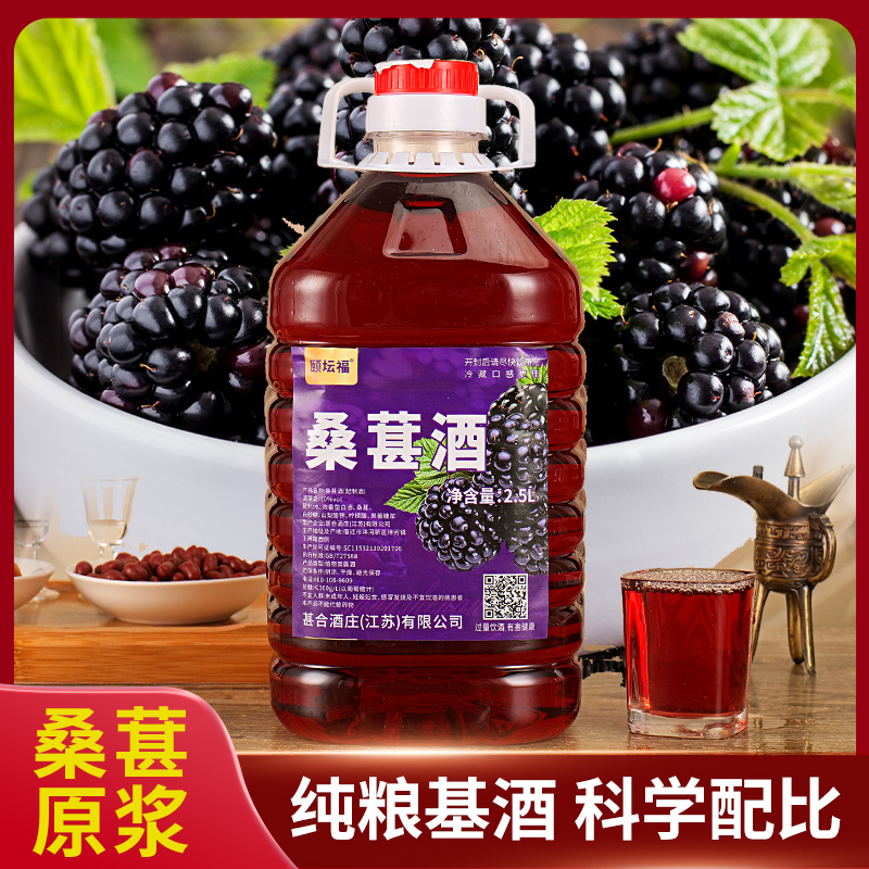 颐坛福【抢！5斤桑葚酒】10度微醺桑葚鲜果原汁发酵好喝不上头10度