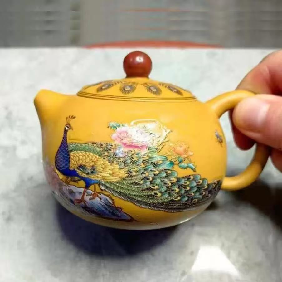 【闪购商品】黄金段泥孔雀变色凤鸣壶