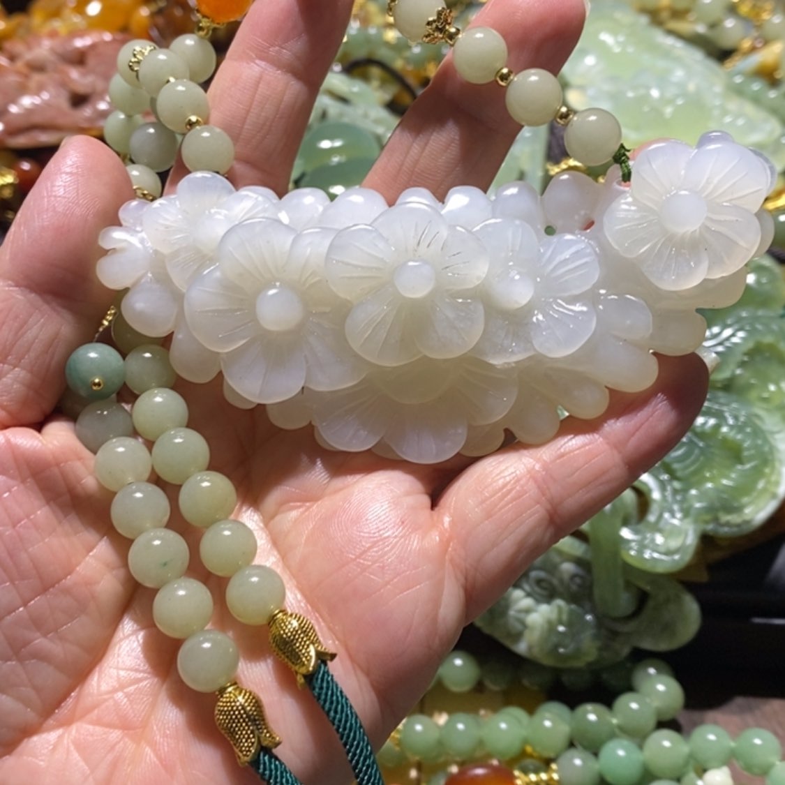 【闪购商品】岫玉毛衣链未镶嵌