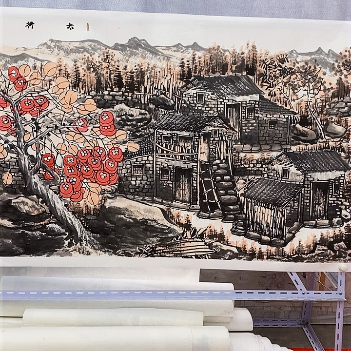 国画天***?红蓝配色都可以搭配一