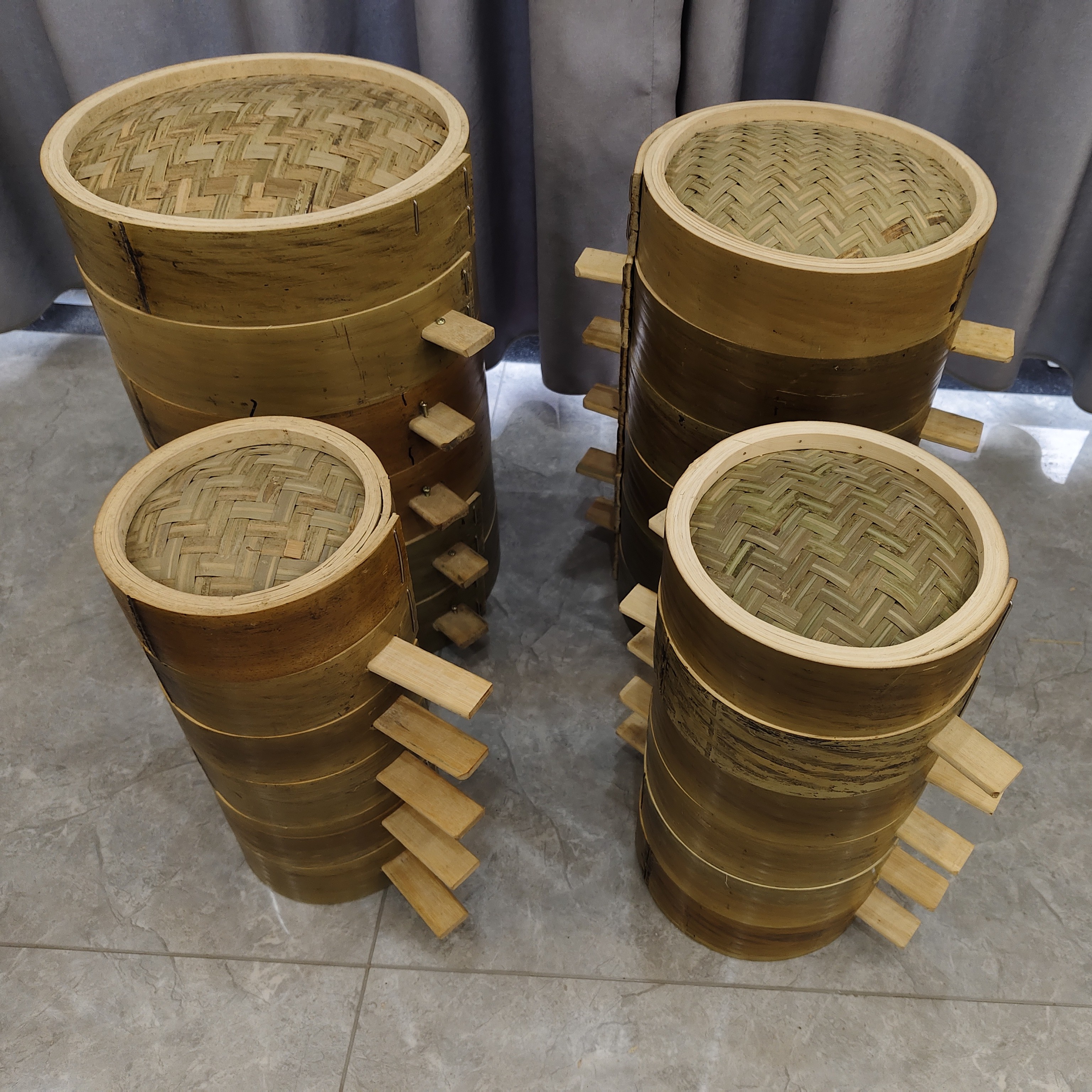 手工竹制蒸笼家用商用蒸包子馒头竹编蒸锅蒸屉