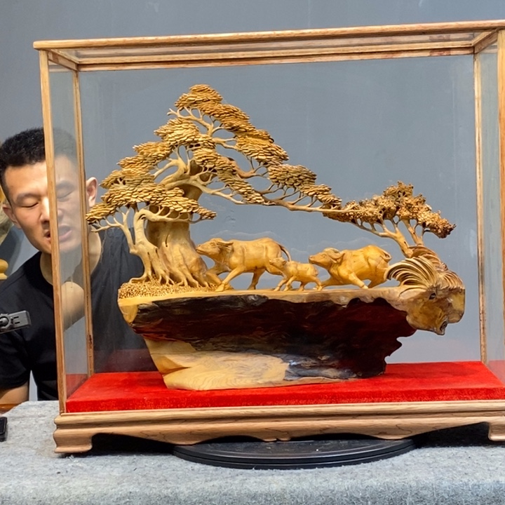 永***光柏木（崖柏）木雕木雕工艺品摆件