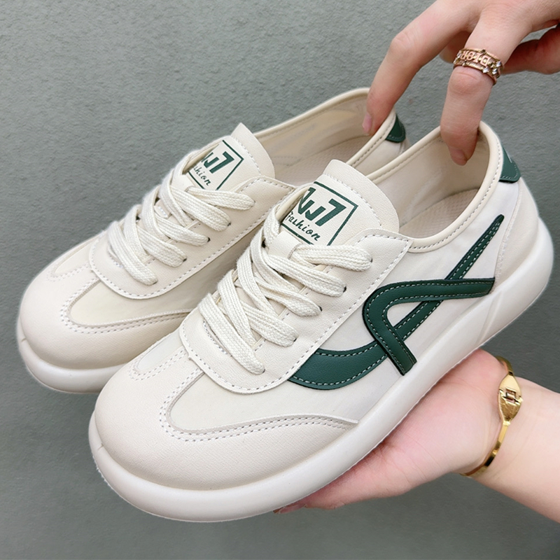 德训鞋女2025夏季轻便透气运动鞋休闲爆款小白鞋厚底防滑阿甘鞋  