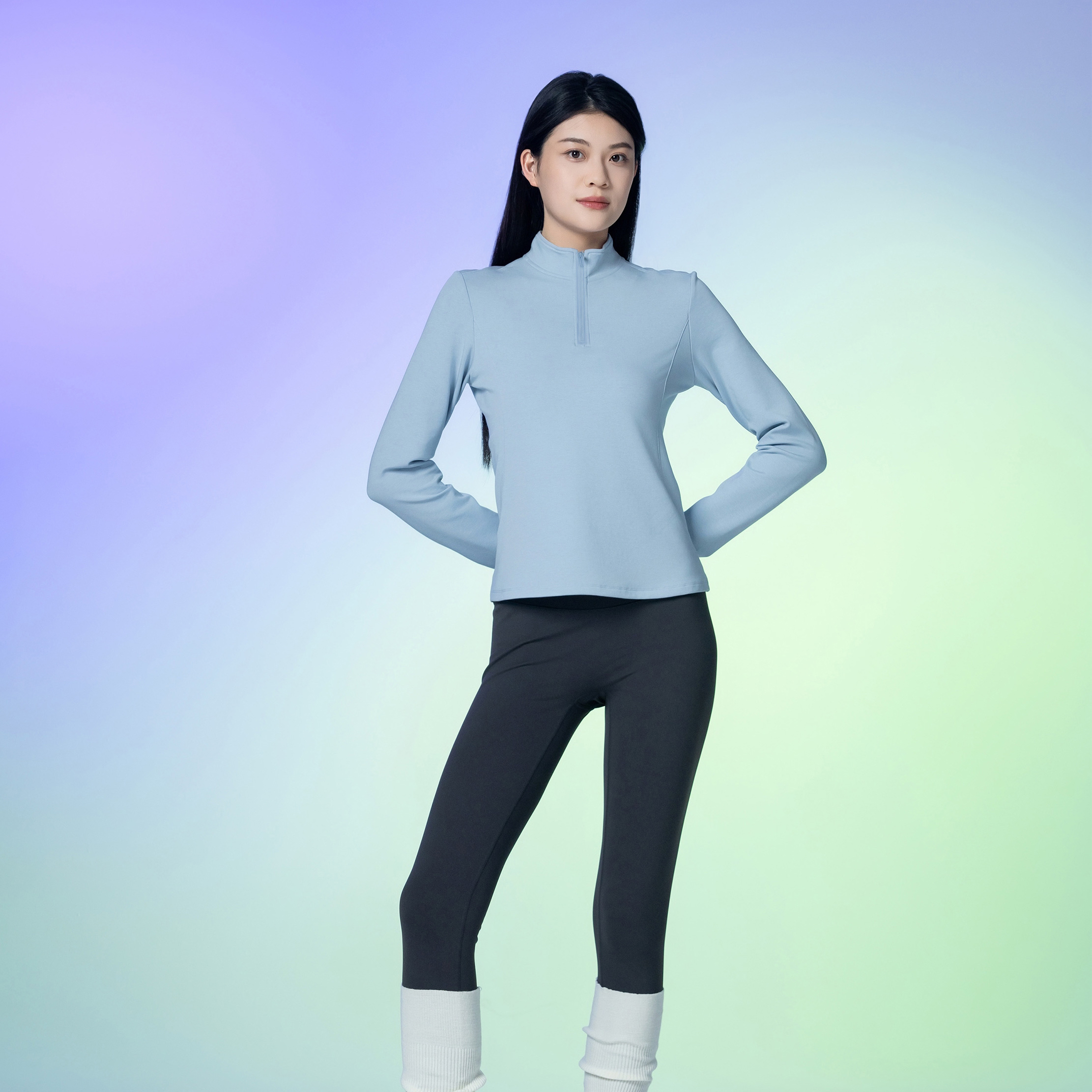 【三合竹衣】咏竹女士立领拉链长袖