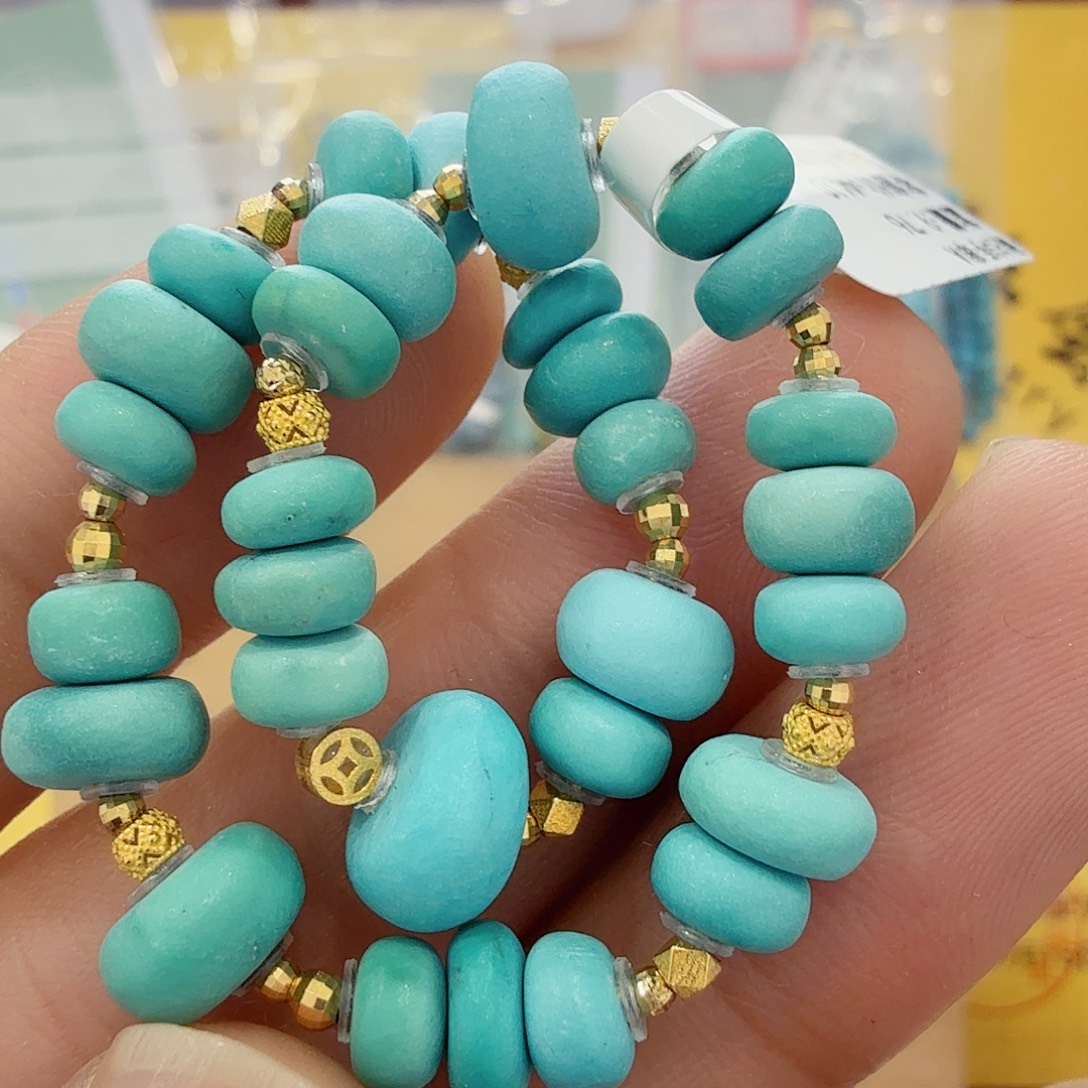 绿松石18K金镶嵌配饰