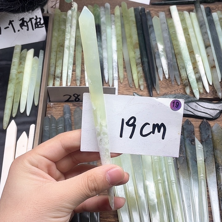 蛇纹石玉发饰合金
