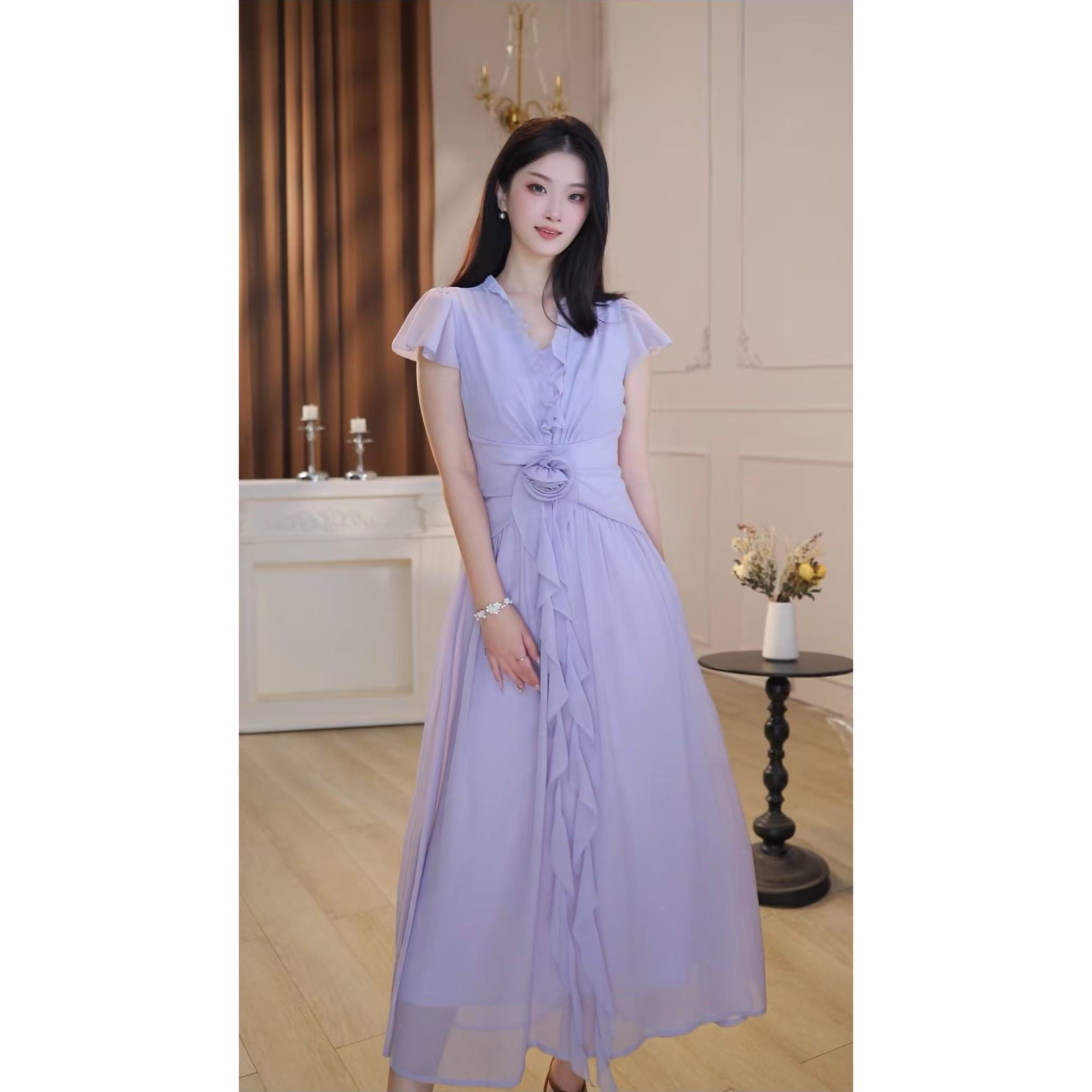 【鹭瑶】​​玛格丽特夏季新款高级法式气质显瘦A摆连衣裙-YL11448