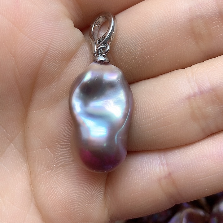 淡水珍珠耳饰银S925镶嵌