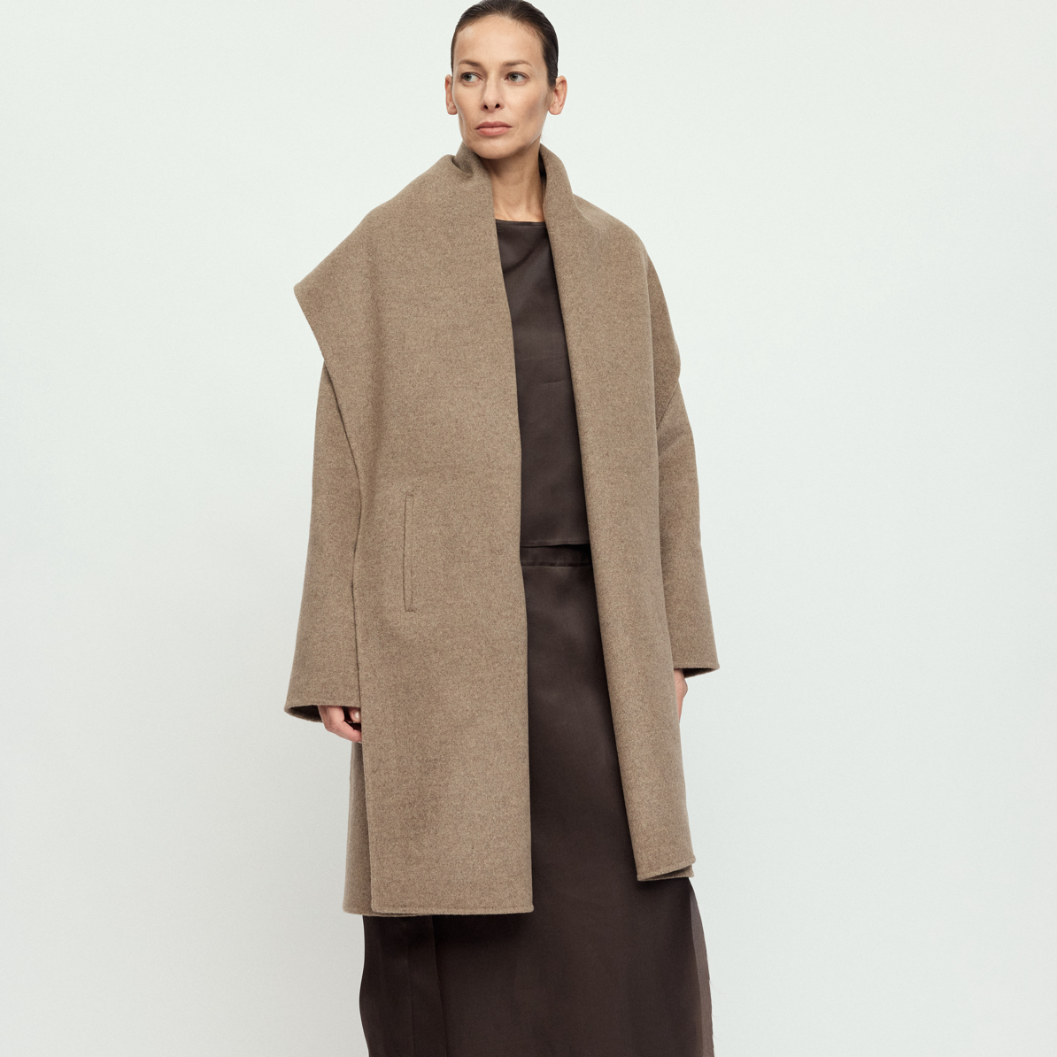 若涵RH070AW25双面呢连襟大衣