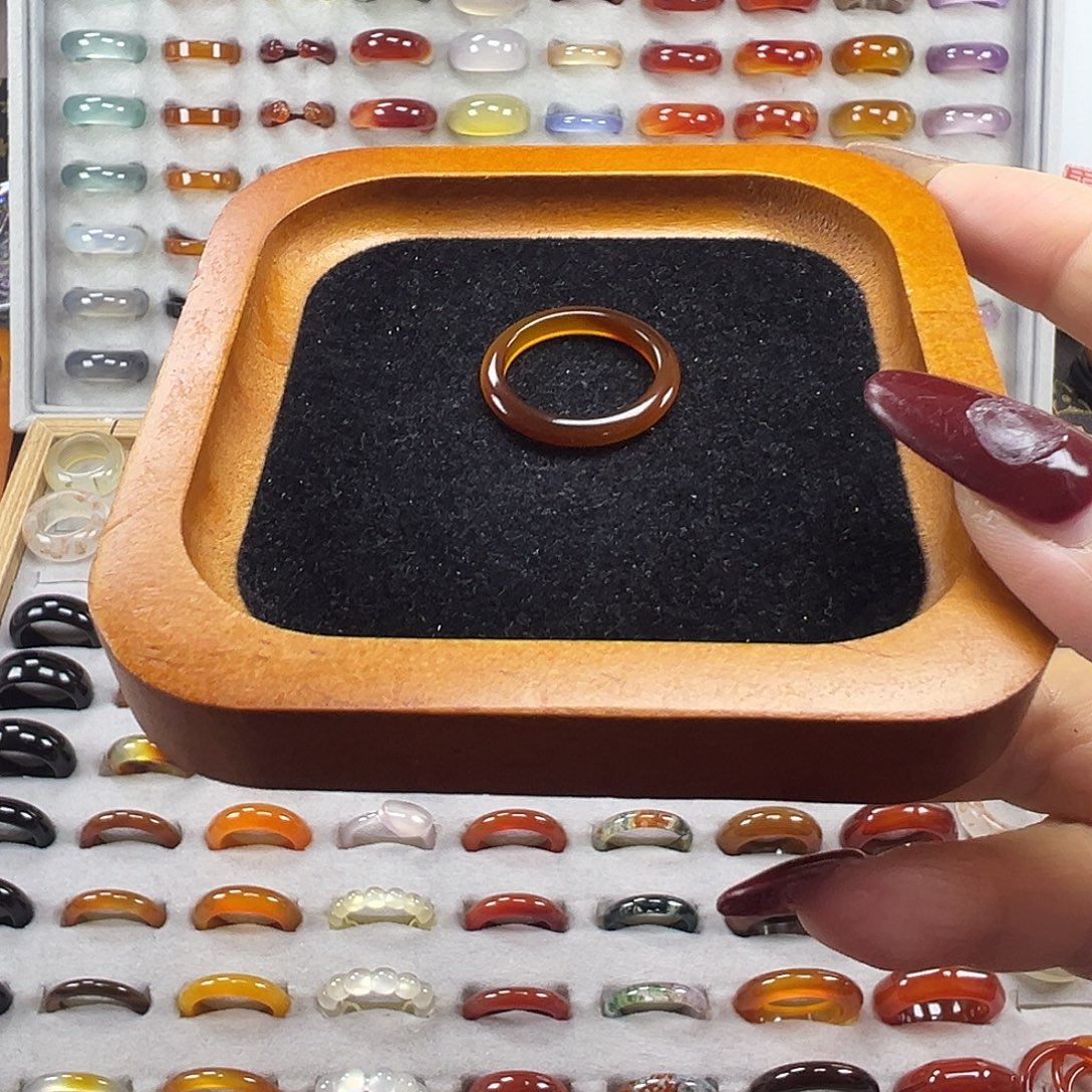 玛瑙/玉髓未镶嵌戒指A10不退换19港20