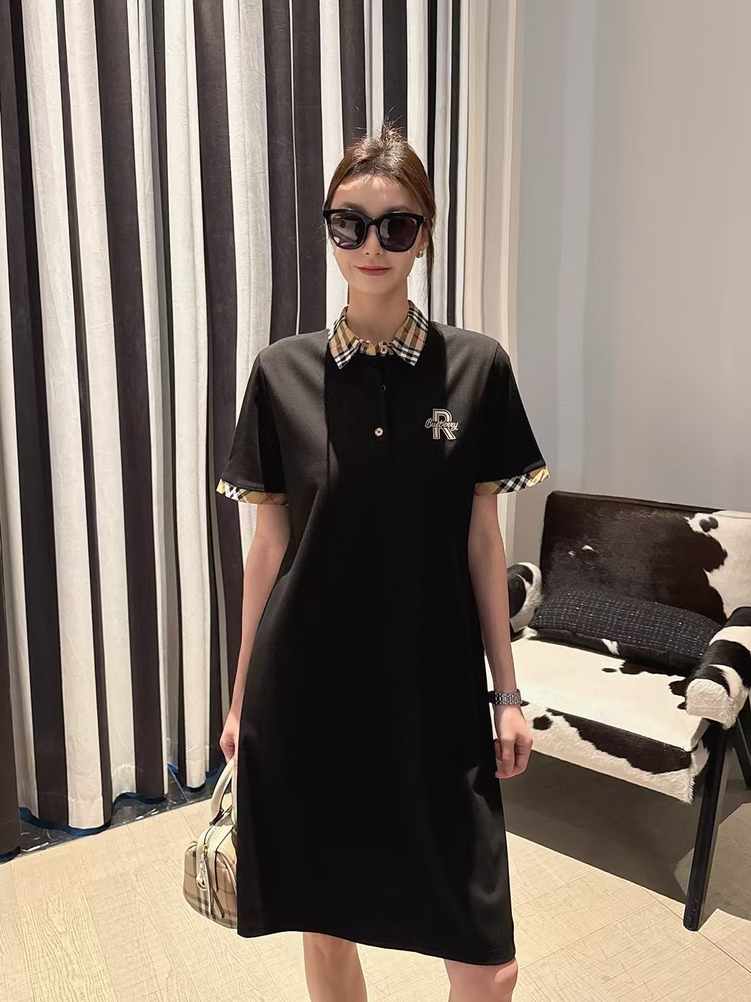 夏季百搭气质休闲设计师翻领POLO裙