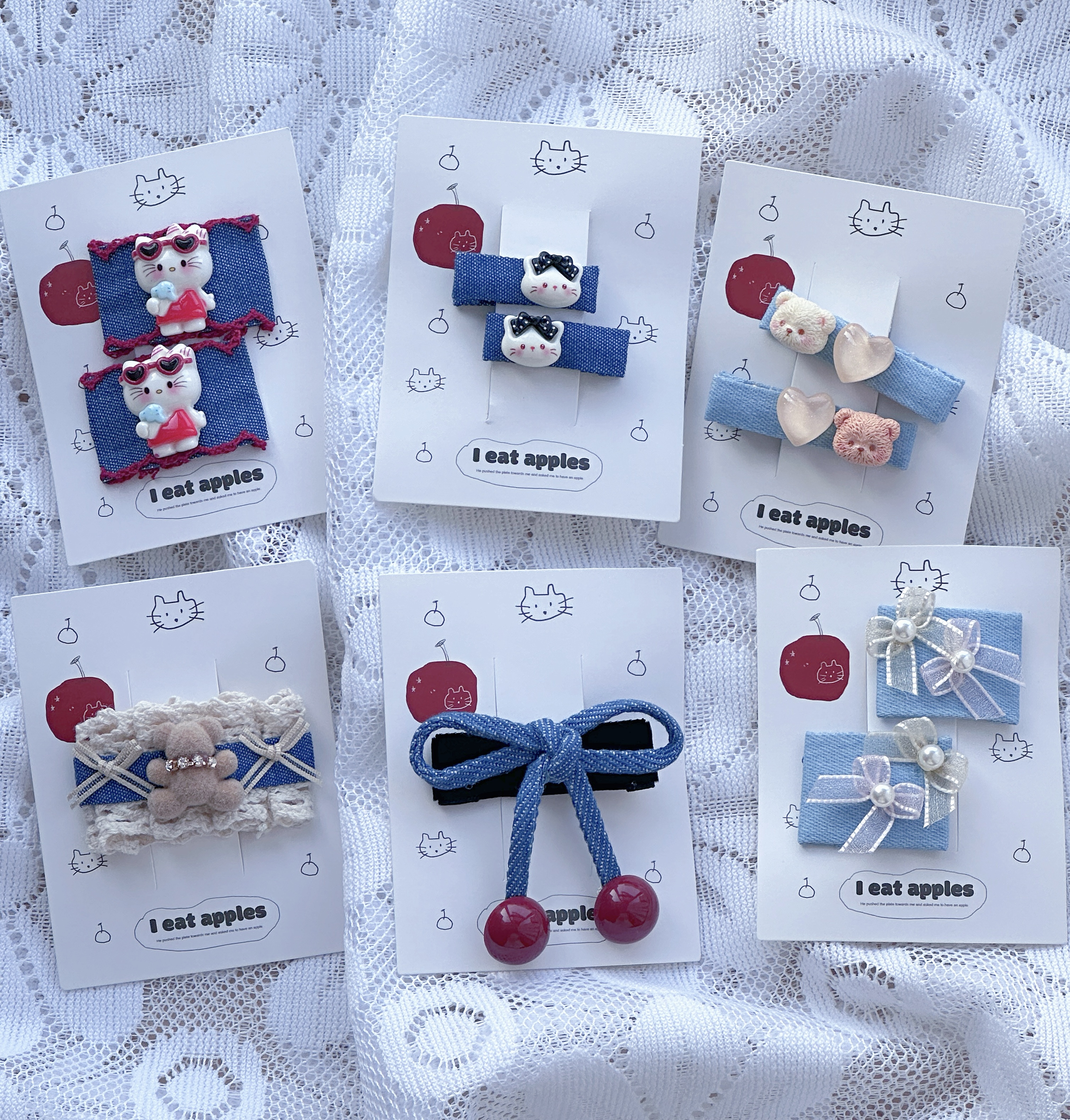 简约风女童复古风女发卡手工网红甜美鸭嘴夹发夹