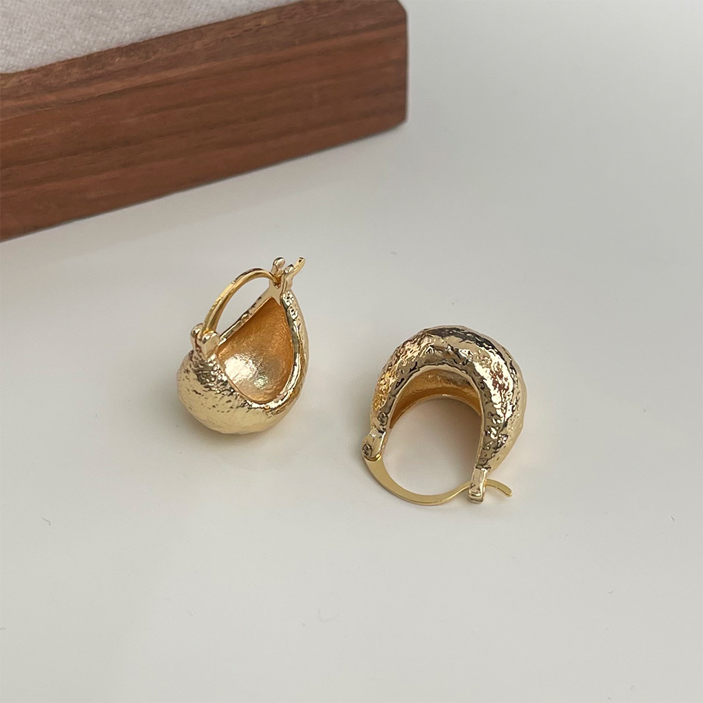 铜合金耳饰 个性小众不规则几何耳环女夸张时尚气质金属感