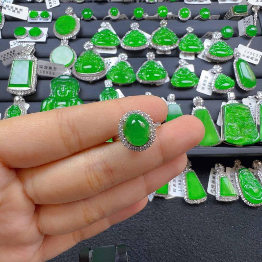 翡翠银S925镶嵌颈饰