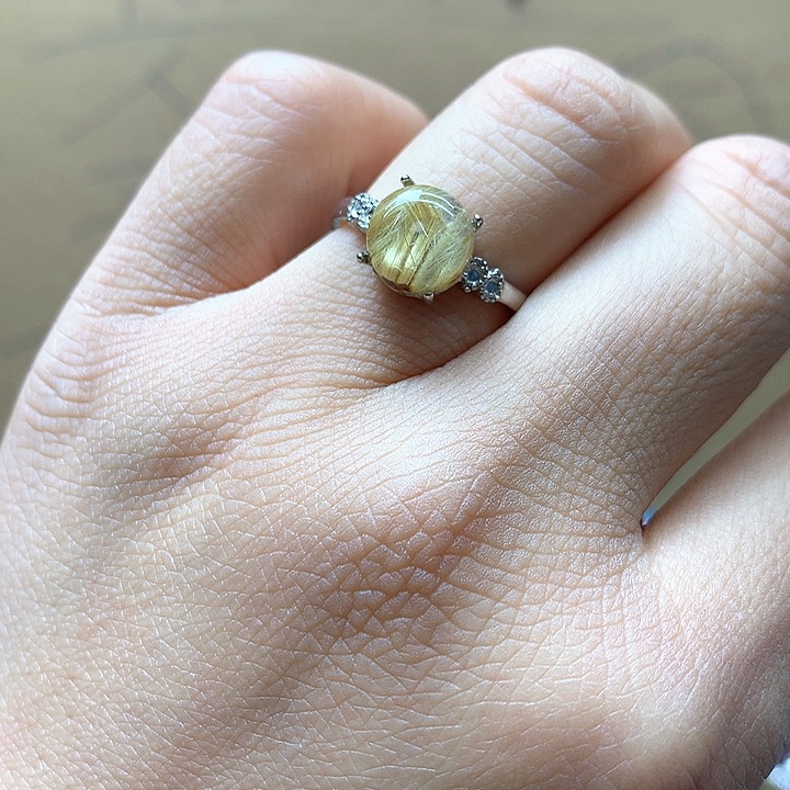 水晶水晶戒指银S925镶嵌