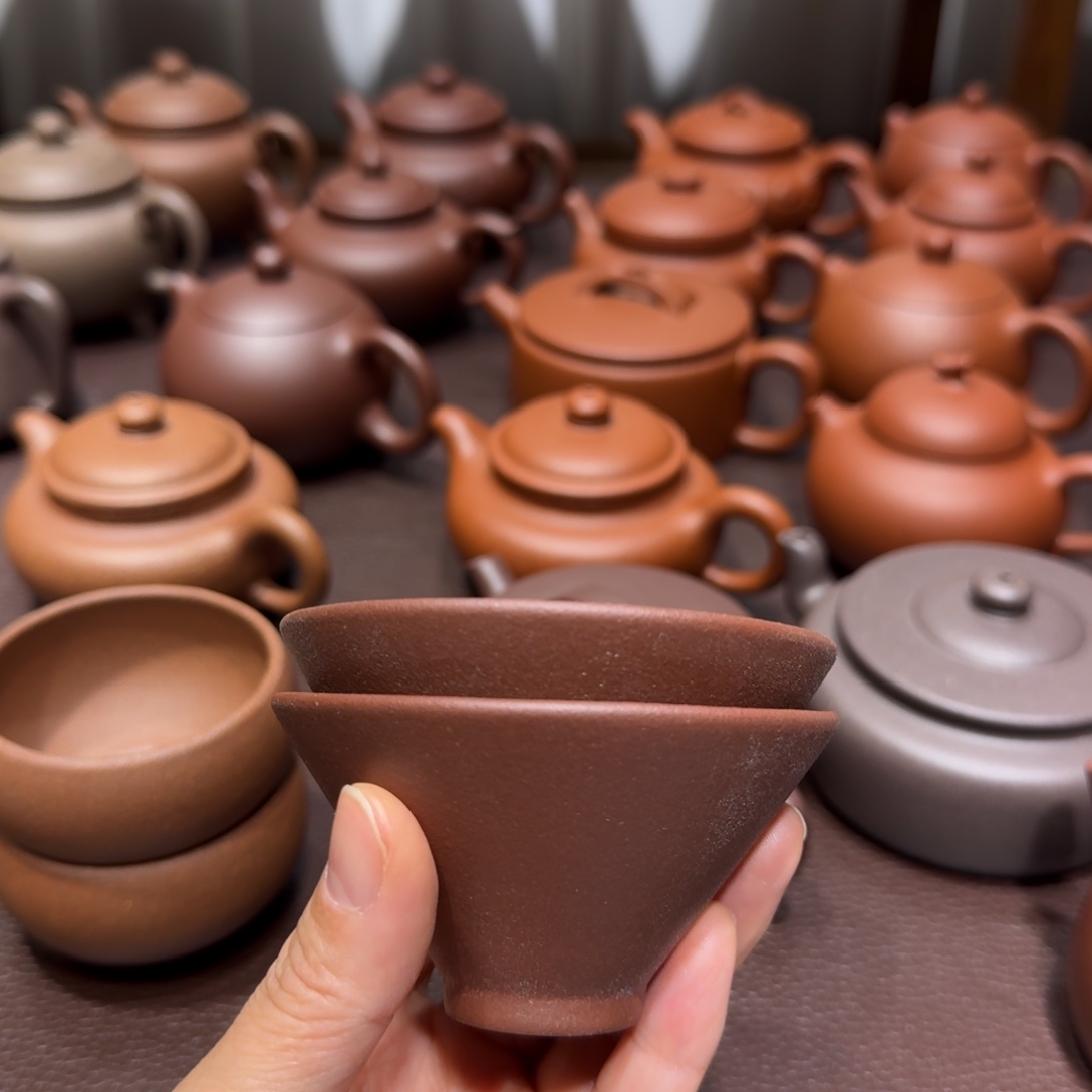 肉***.紫砂茶壶底槽清斗笠杯