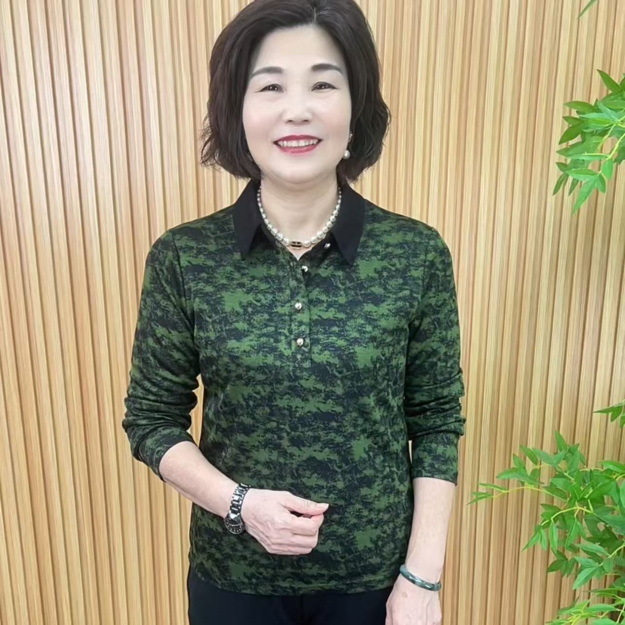 长袖抗起球纽扣休闲风POLO领T恤休闲港风工装风V2565