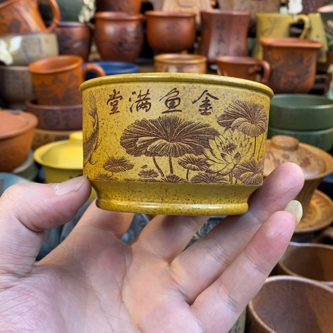 紫砂杯子宜兴全手工紫砂杯
