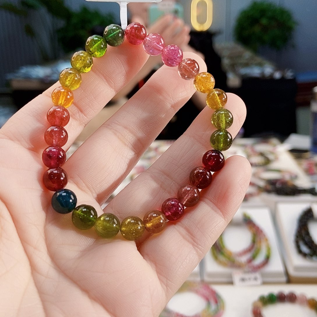 碧玺手链未镶嵌G2400单圈微色差发一